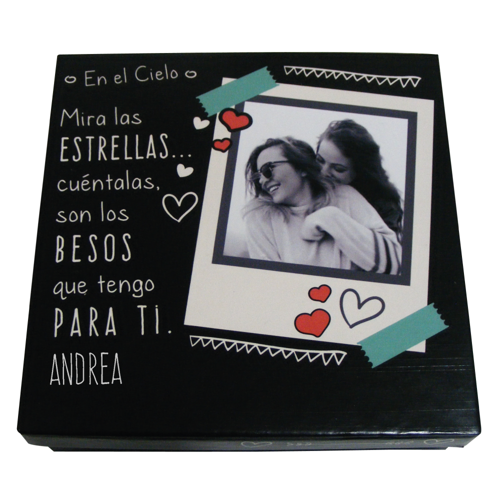 CAJA PERSONALIZADA CON CHOCOLATES PERSONALIZADOS