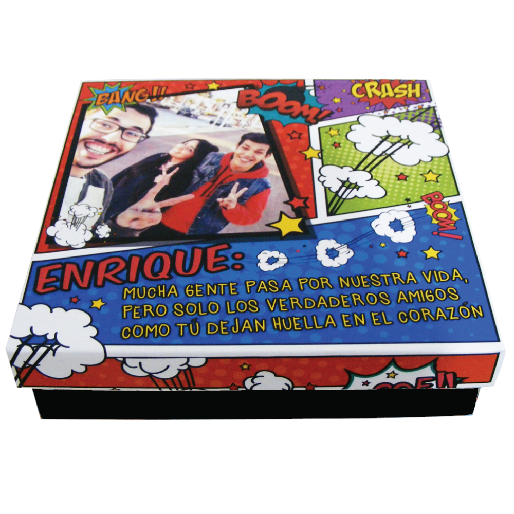 CAJA PERSONALIZADA CON CHOCOLATES PERSONALIZADOS