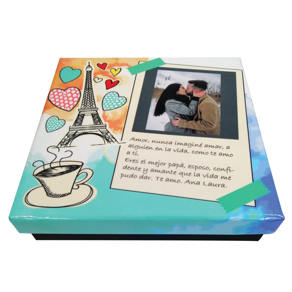 CAJA PERSONALIZADA CON CHOCOLATES PERSONALIZADOS