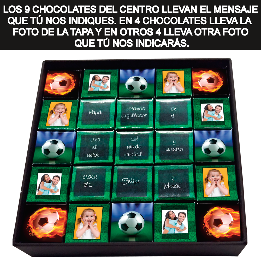 CAJA PERSONALIZADA CON CHOCOLATES PERSONALIZADOS
