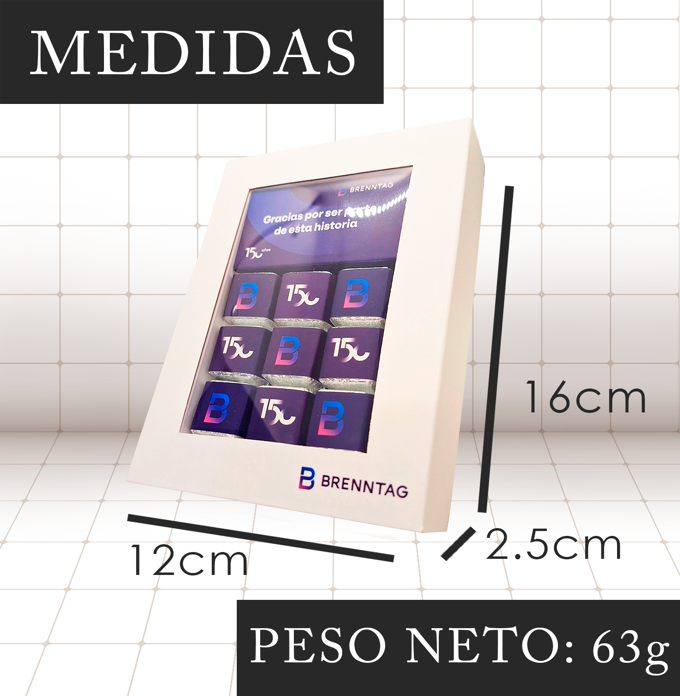 CAJA PERSONALIZADA CON CHOCOLATES PERSONALIZADOS