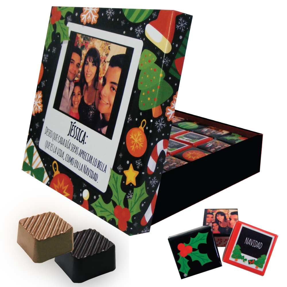 Chocolates Personalizados, Chocolates para navidad, Regalos de Navidad