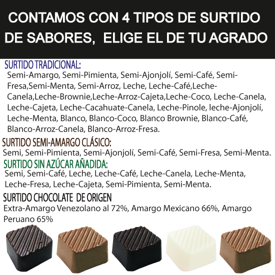 Caja Rígida 25 Chocolates, Puebla diseño: "Te Quiero Mucho"