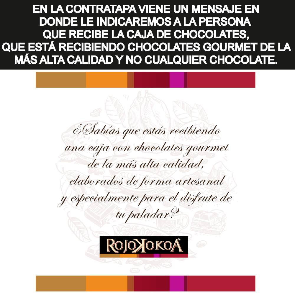Caja Rígida 25 Chocolates, Puebla diseño: "Logo-Mensaje"