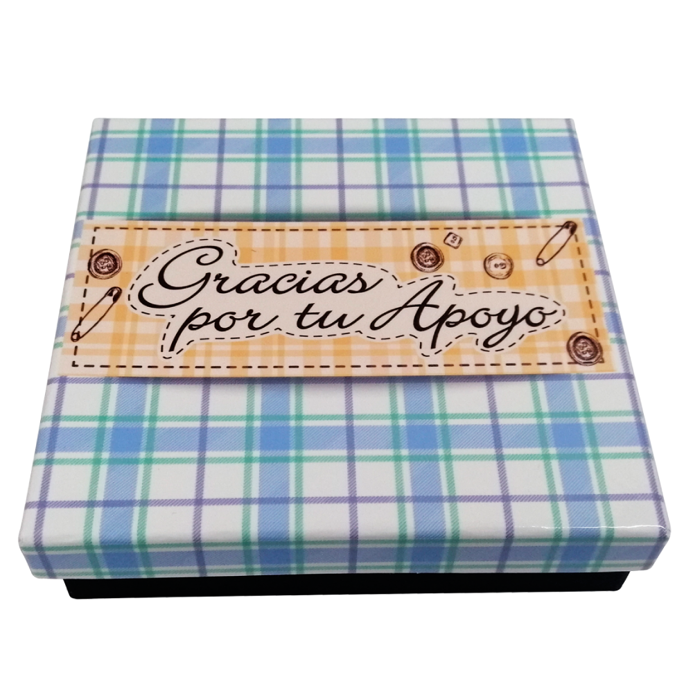 Caja Rígida 25 Chocolates, Puebla diseño: "Gracias por tu Apoyo"