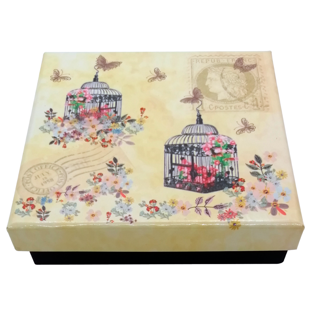 Caja Rígida 25 Chocolates, Puebla diseño: "Jaulas de Flores"