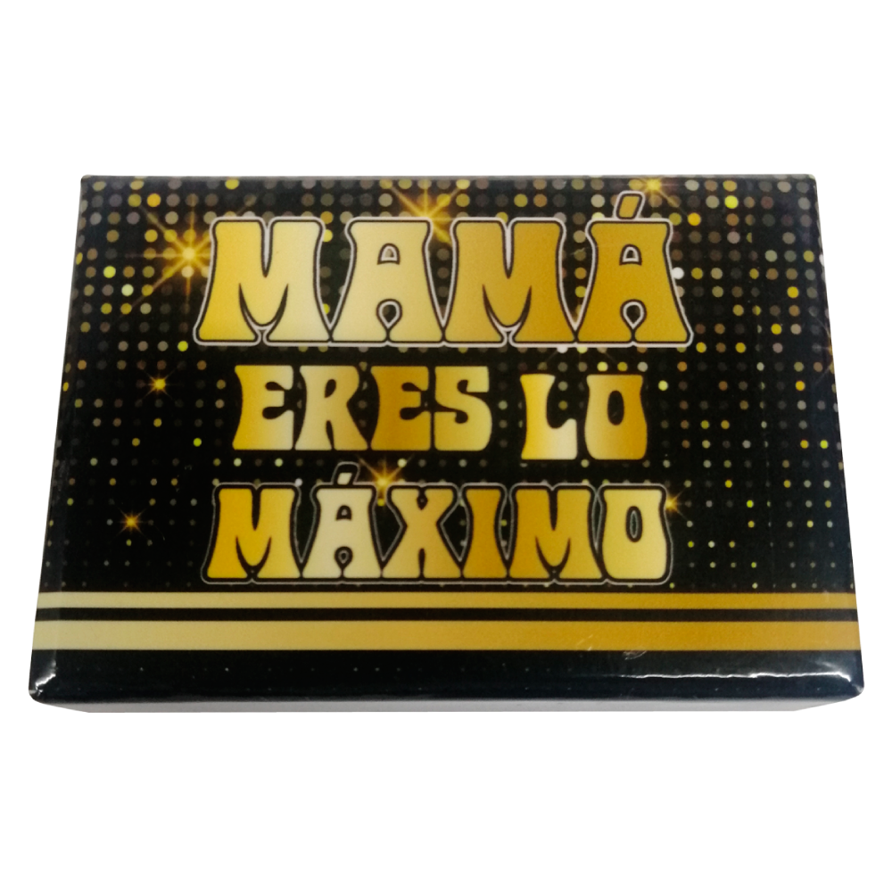 Caja Rígida 6 chocolates, Morelia diseño: "Mamá eres lo máximo"