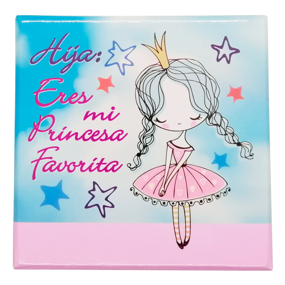 Caja Rígida 25 Chocolates, Puebla diseño: "Princesa"