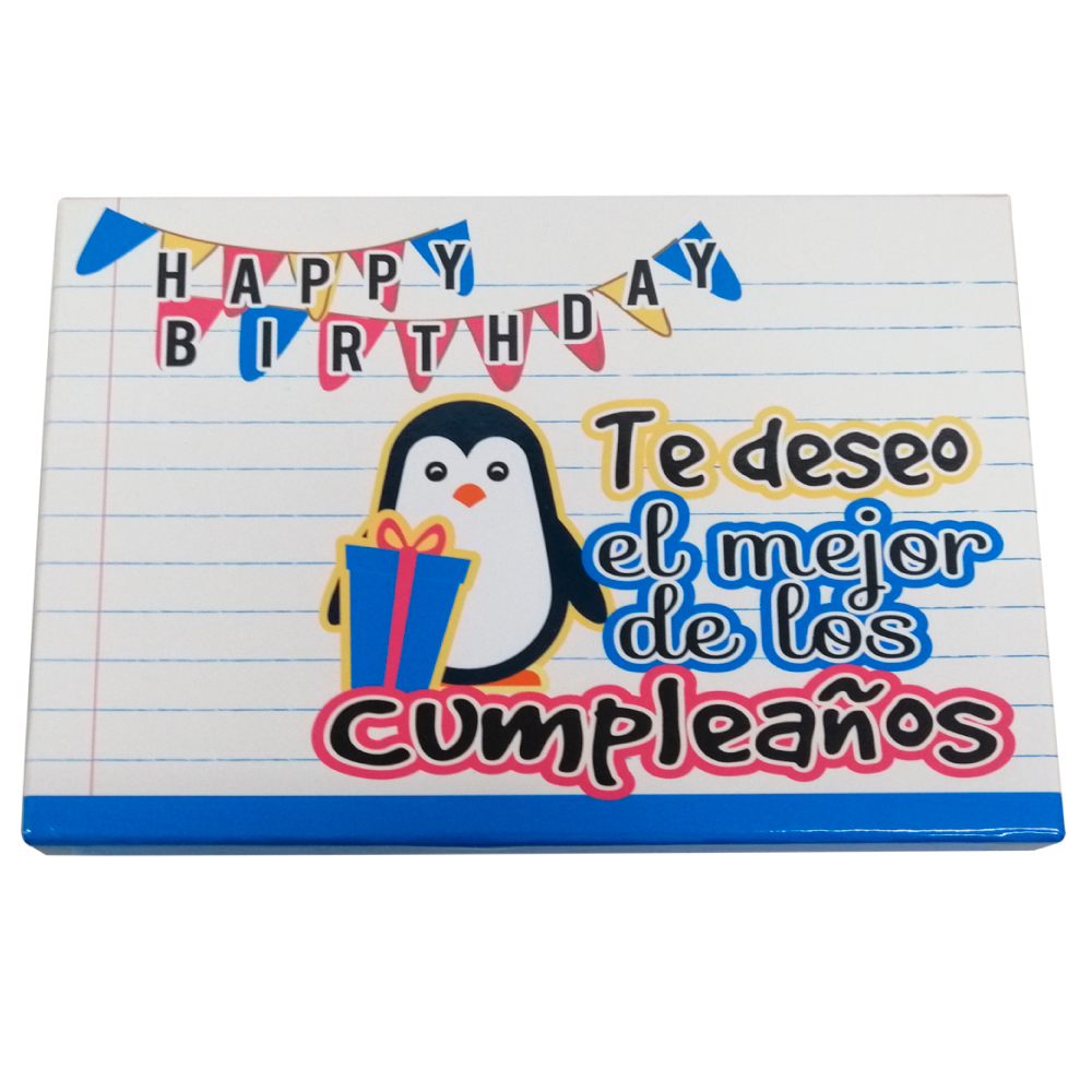 Caja Rígida Londres 24 Chocolates diseño: "Te Deseo el Mejor de los Cumpleaños" (Sólo la enviamos a la CdMx)