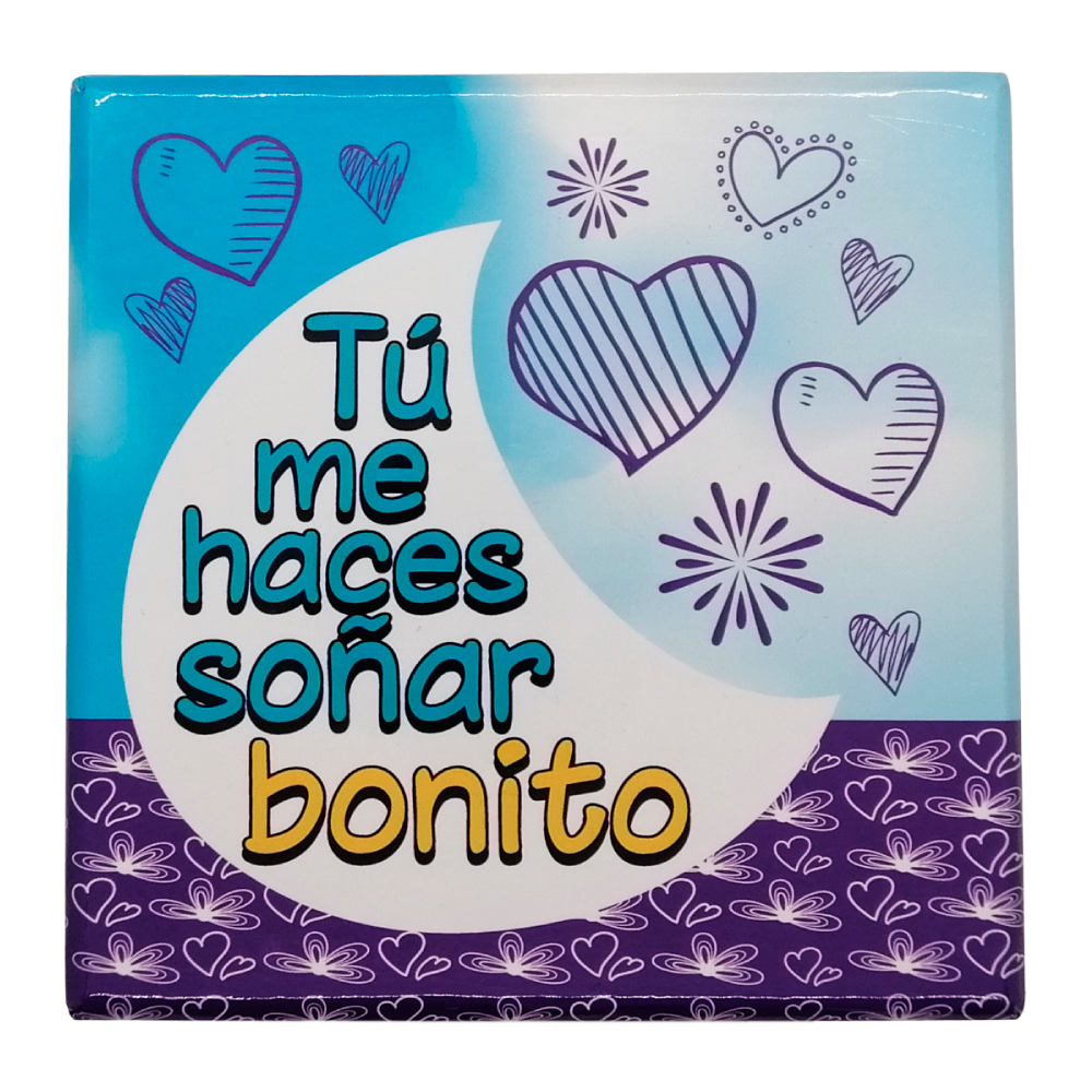 Caja Rígida 25 Chocolates, Puebla diseño: "Tú me haces soñar bonito"