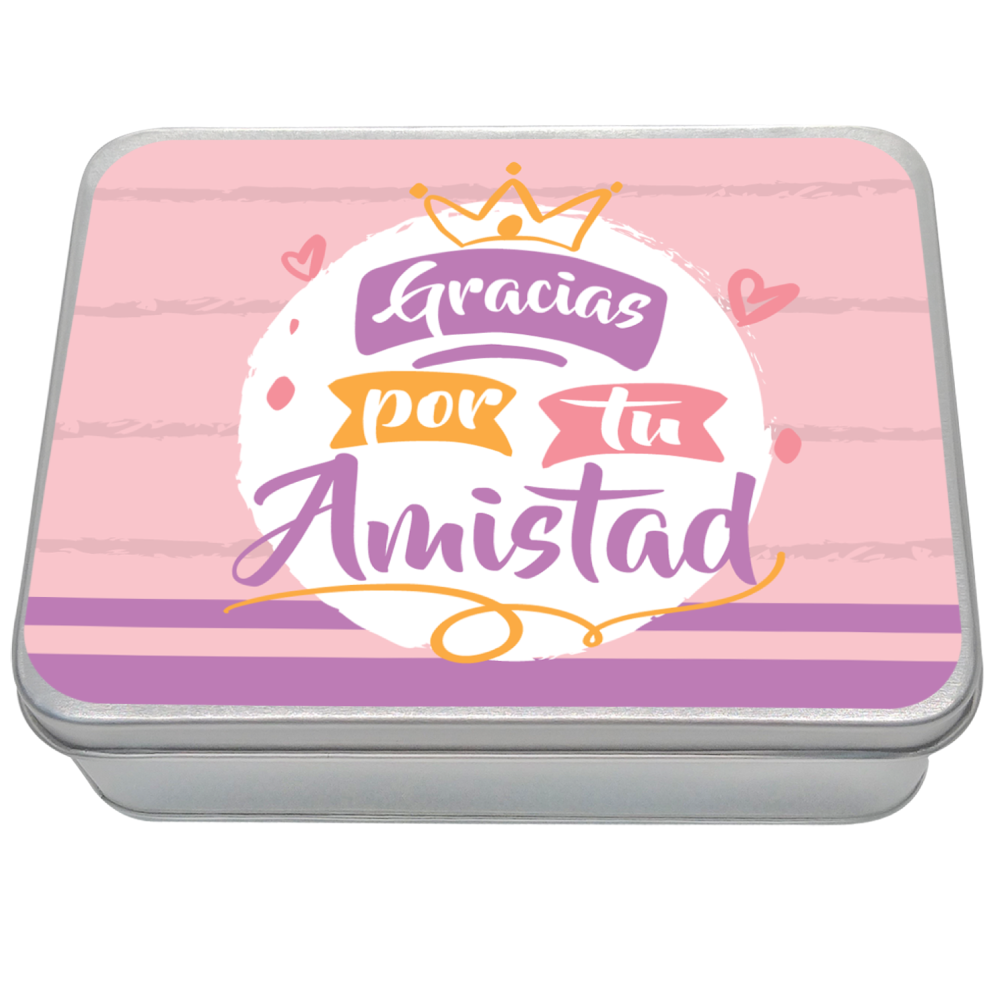 Caja Metálica 16 Chocolates "Gracias por tu amistad"