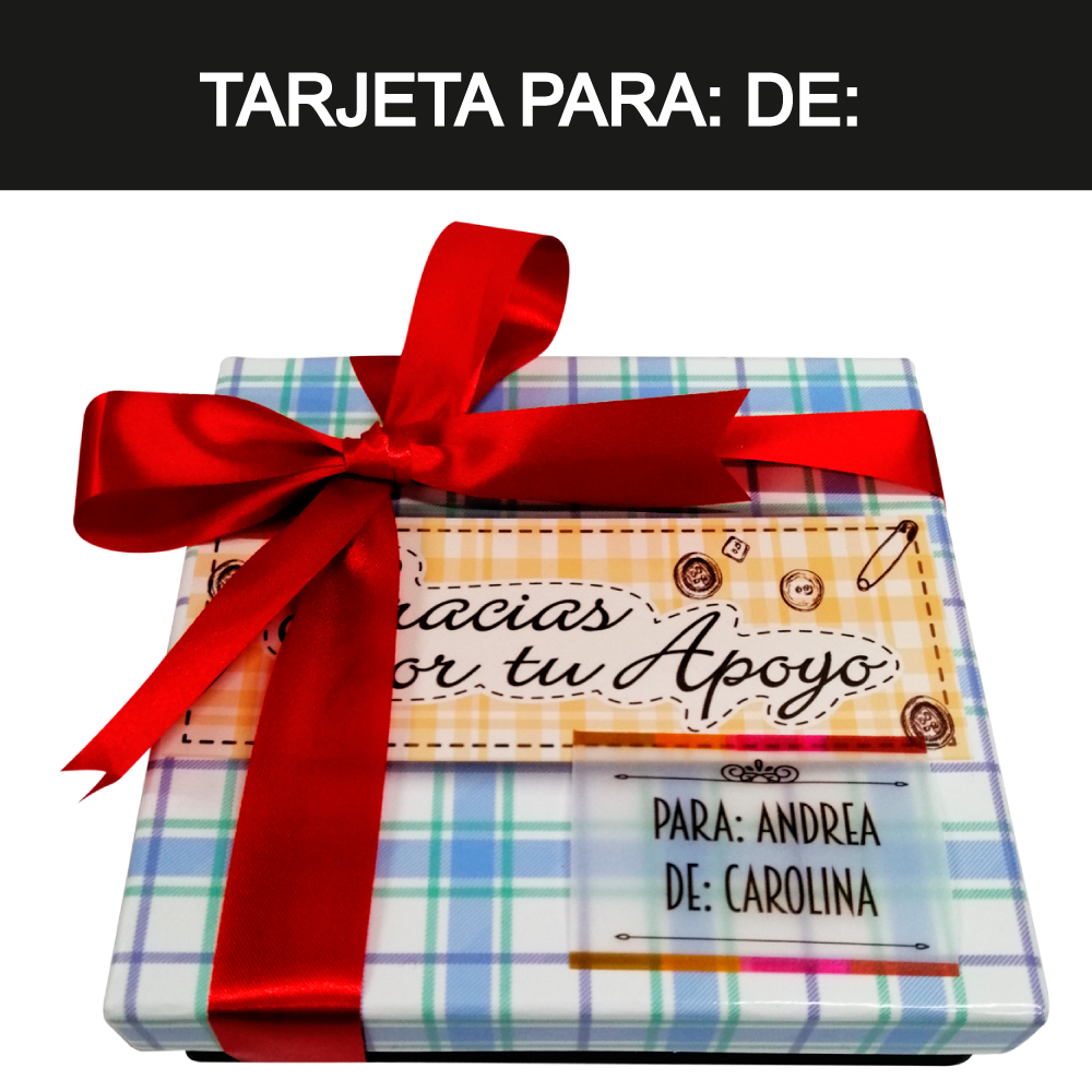 Caja Rígida 25 Chocolates, Puebla diseño: "Gracias por tu Apoyo"