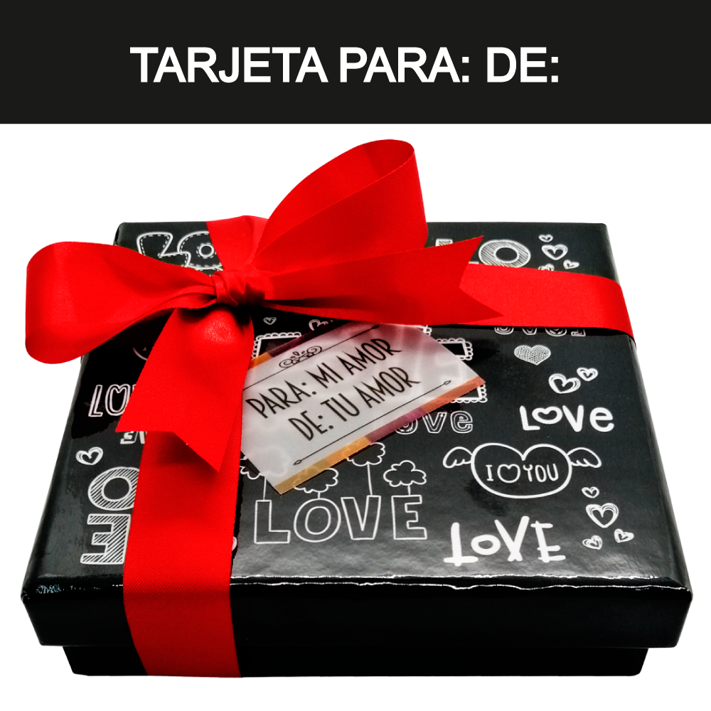 Caja Rígida 25 Chocolates, Puebla diseño: "Love"