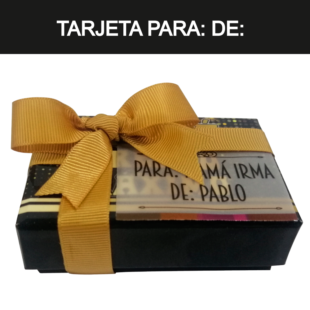 Caja Rígida 6 chocolates, Morelia diseño: "Mamá eres lo máximo"