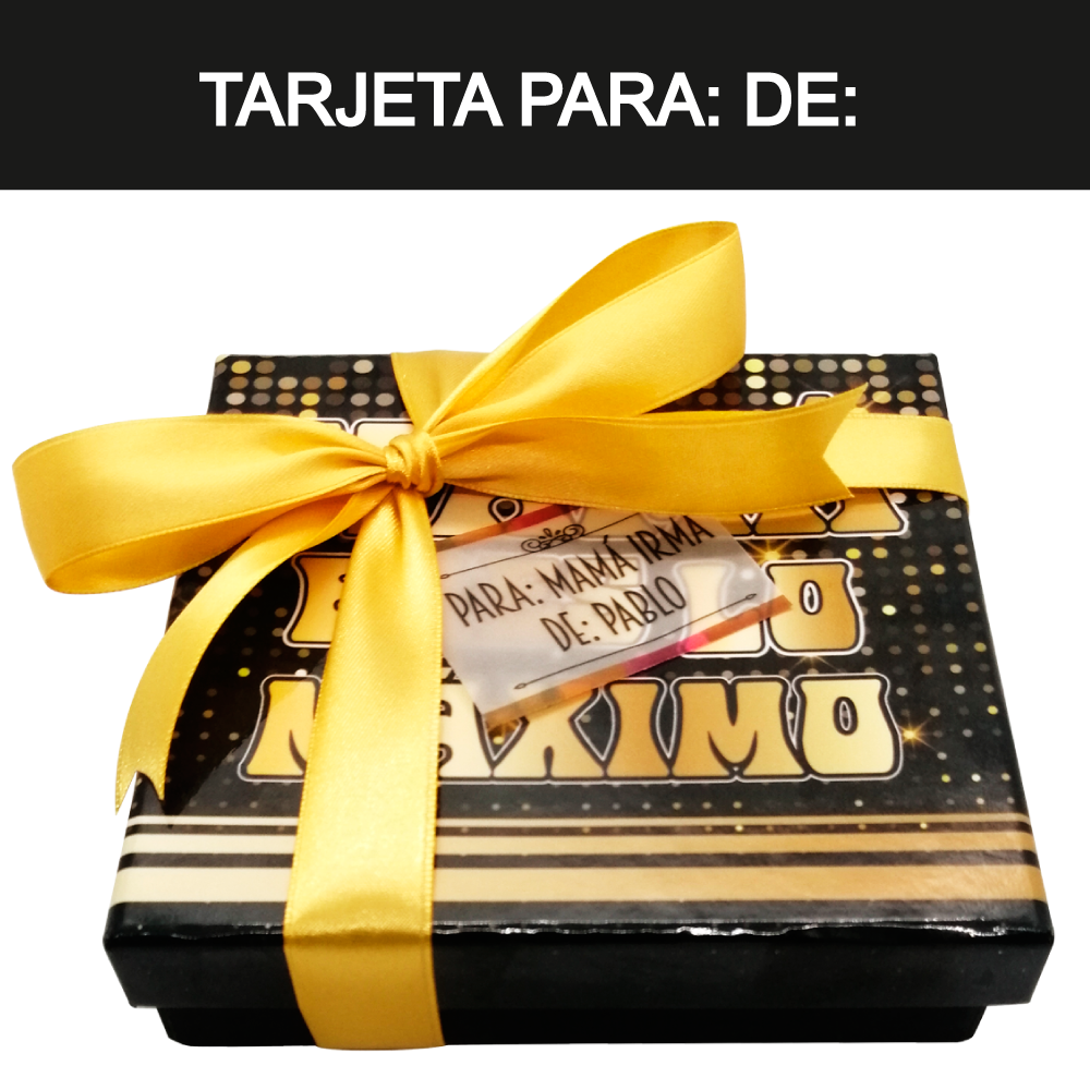 Caja Rígida 25 Chocolates, Puebla diseño: "Mamá eres lo máximo"