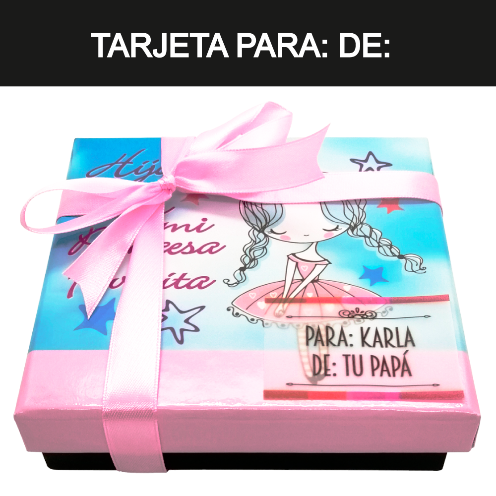 Caja Rígida 25 Chocolates, Puebla diseño: "Princesa"