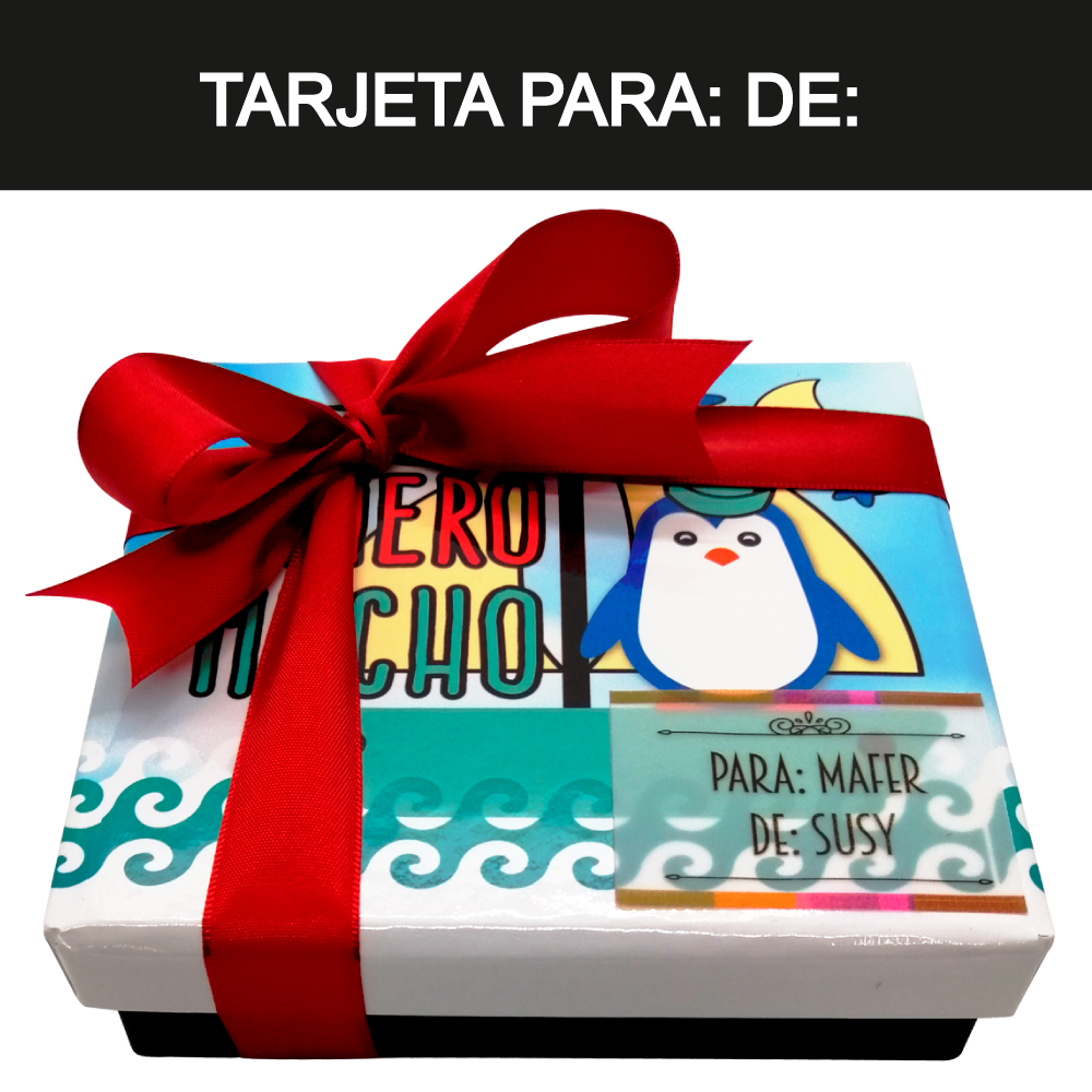 Caja Rígida 25 Chocolates, Puebla diseño: "Te Quiero Mucho"