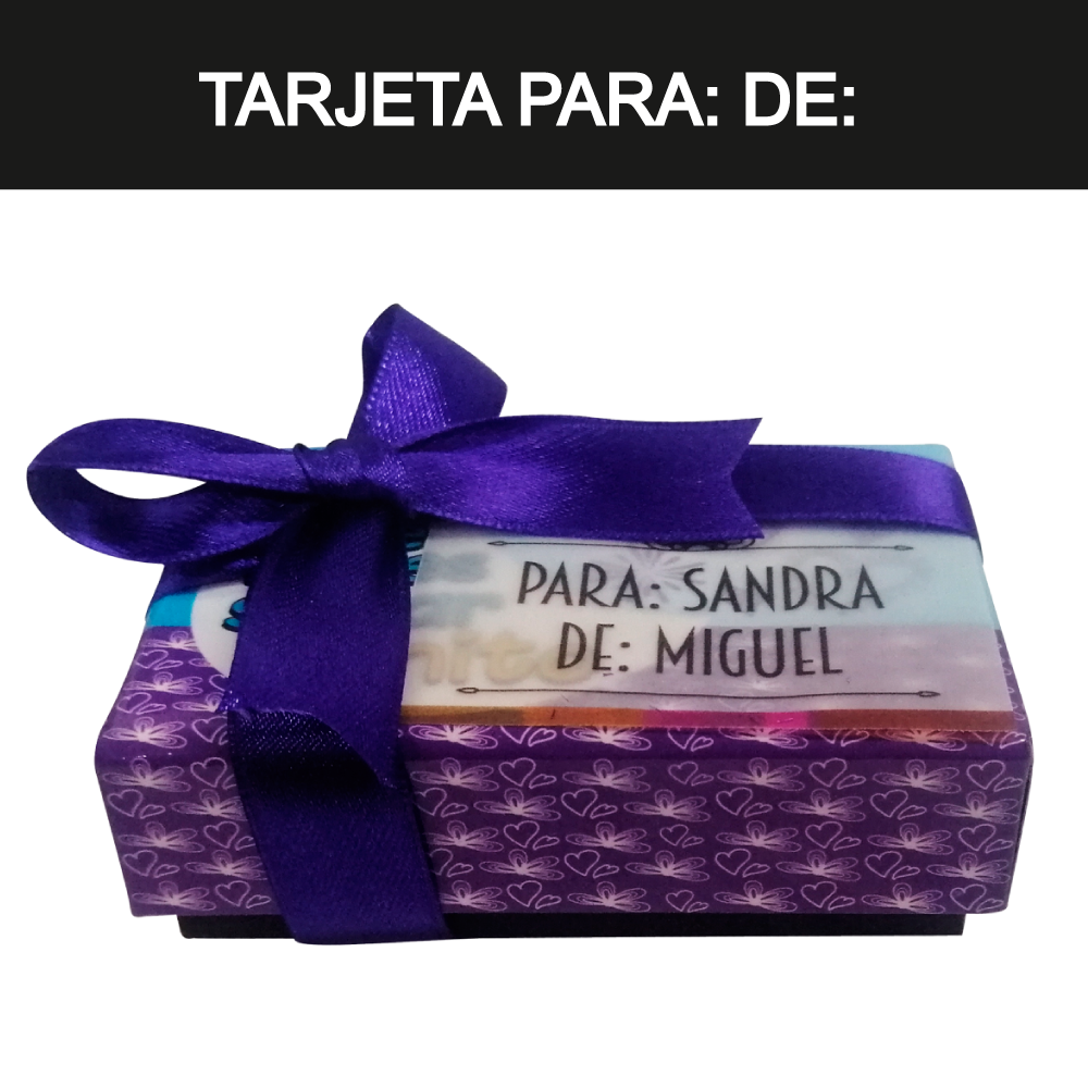 Caja Rígida 6 chocolates, Morelia diseño: "Tú me haces soñar bonito"