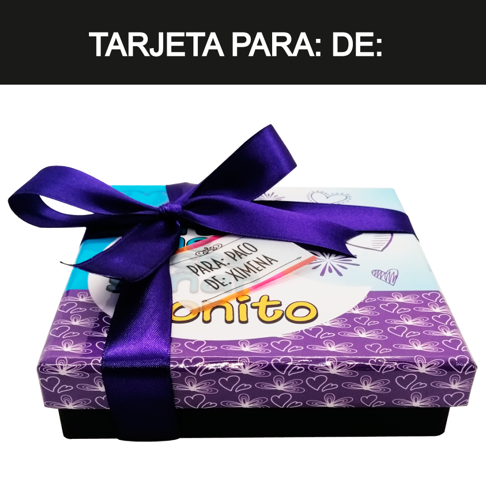 Caja Rígida 25 Chocolates, Puebla diseño: "Tú me haces soñar bonito"