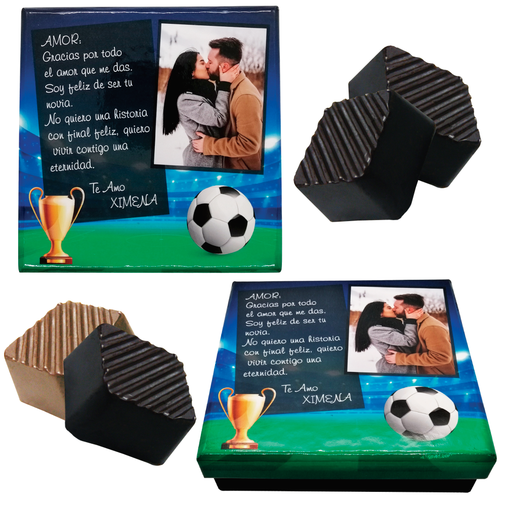 CAJA PERSONALIZADA CON CHOCOLATES PERSONALIZADOS