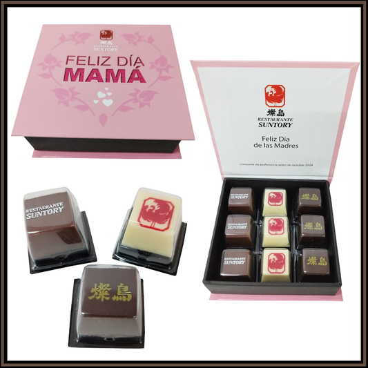 CAJA PERSONALIZADA CON CHOCOLATES PERSONALIZADOS