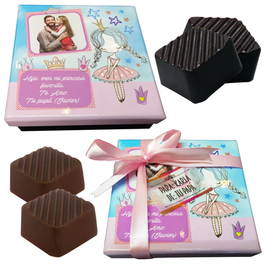 CAJA PERSONALIZADA CON CHOCOLATES PERSONALIZADOS