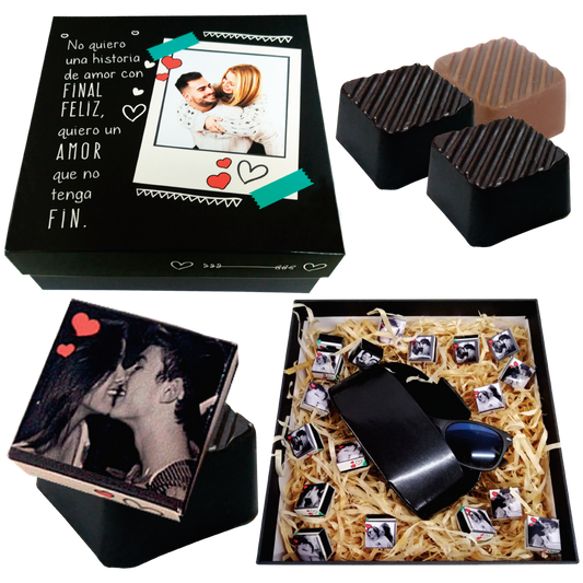 CAJA PERSONALIZADA CON CHOCOLATES PERSONALIZADOS
