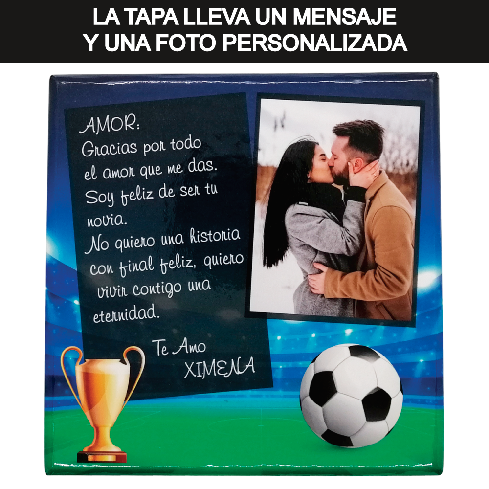 CAJA PERSONALIZADA CON CHOCOLATES PERSONALIZADOS