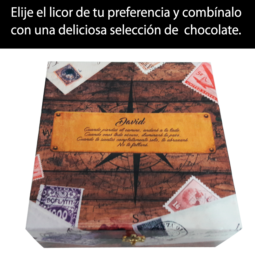 CAJA PERSONALIZADA CON CHOCOLATES PERSONALIZADOS