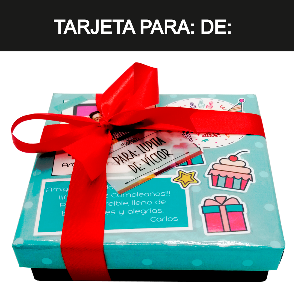CAJA PERSONALIZADA CON CHOCOLATES PERSONALIZADOS