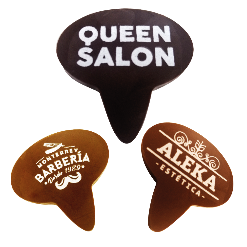 Chocolate Personalizado en Lámina de Chocolate a Forma Ovalada