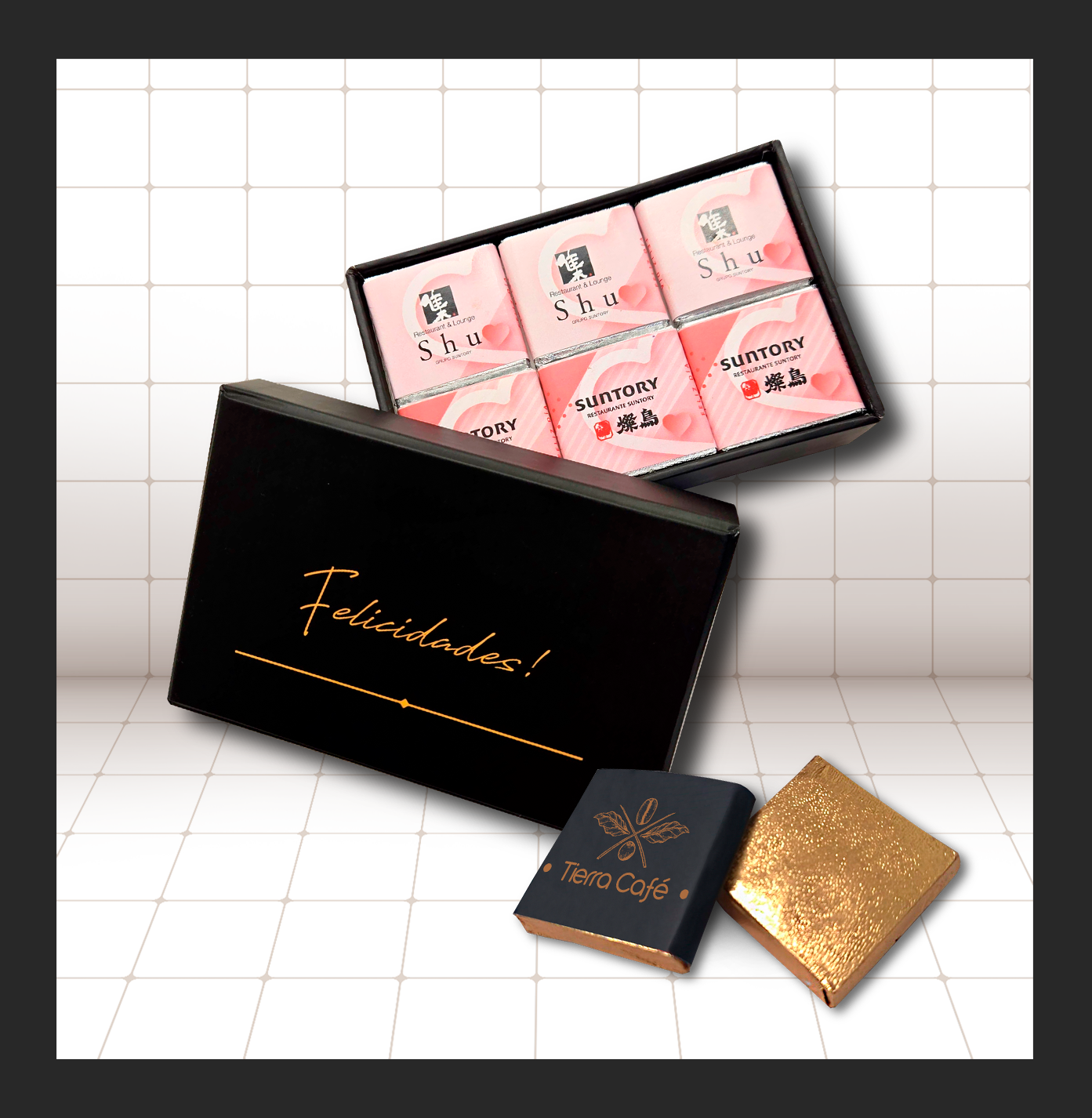 ESTUCHE CON CHOCLATES PROMOCIONAL PERSONALIZADO