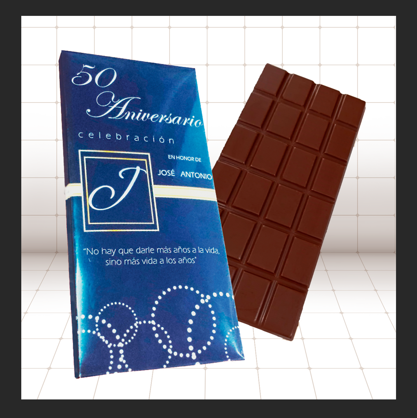 Barra de chocolate personalizada para empresas con empaque impreso a color