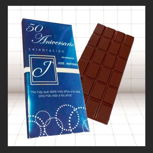 Barra de chocolate personalizada para empresas con empaque impreso a color
