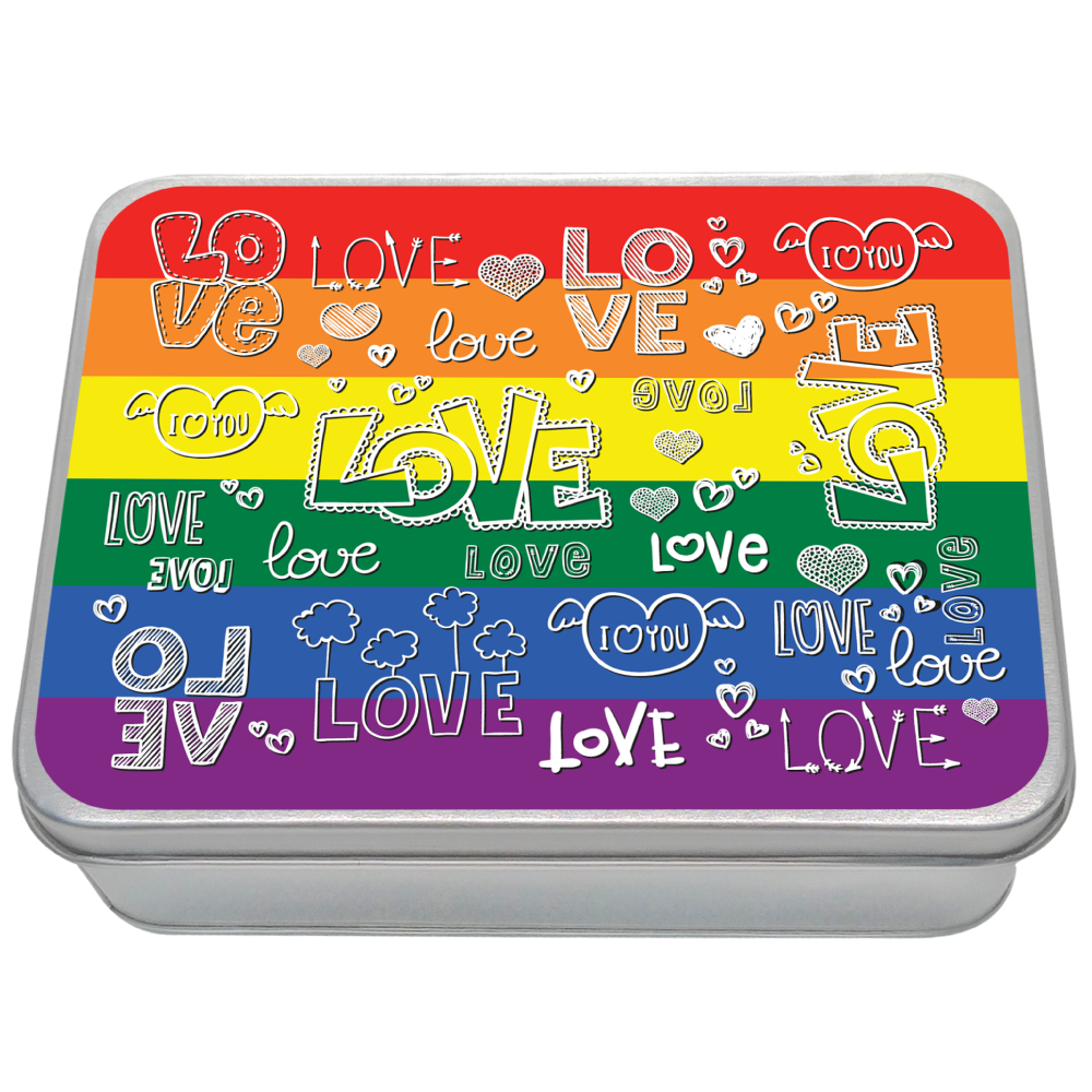 Caja Metálica 12 Chocolates, Rekko diseño: "Rainbow Love"