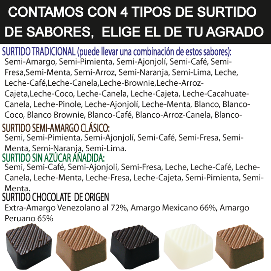 Caja Rígida 25 Chocolates, Puebla diseño: "Logo-Mensaje"