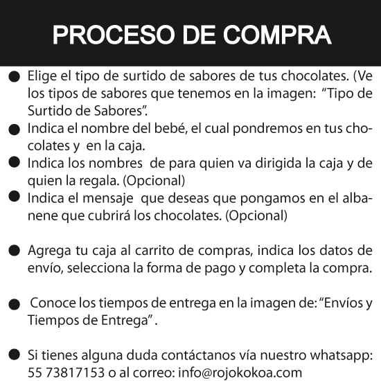 Caja Rígida con 27 Chocolates "Gracias por Venir a Conocerme". Diseño: Unicornio en Globo