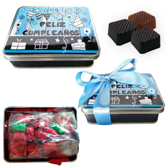 Regalos con chocolate, feliz Cumpleaños, regalos