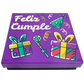 Caja Rígida 25 Chocolates, Puebla diseño: "Feliz Cumple"