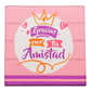 Caja Rígida 25 Chocolates, Puebla diseño: "Gracias por tu Amistad (Madera Rosa)"