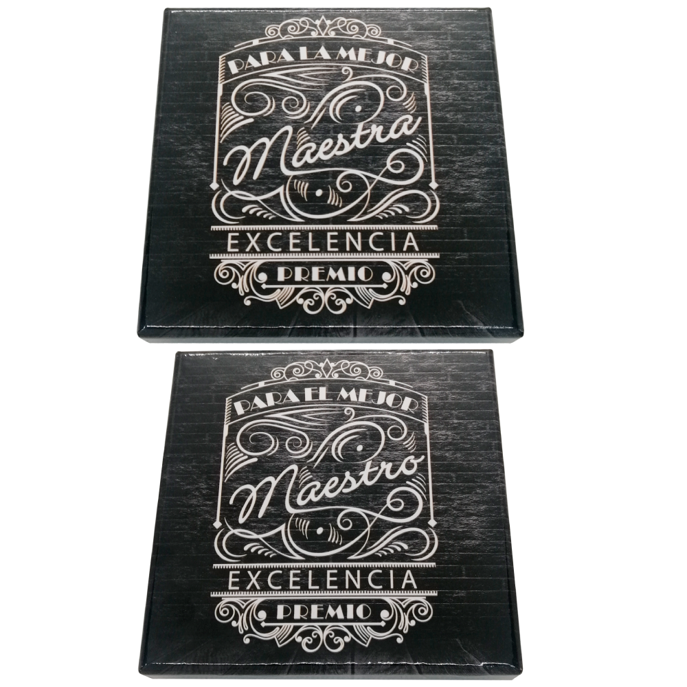 Caja Rígida 25 Chocolates, Puebla diseño: "Para la/el mejor maestra/maestra"
