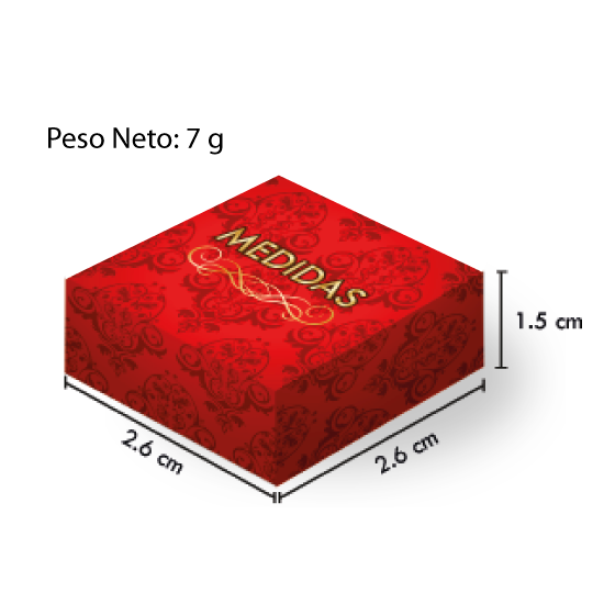 Paquete con 54 Kuadritos de Chocolate Diseño: "Carriola"