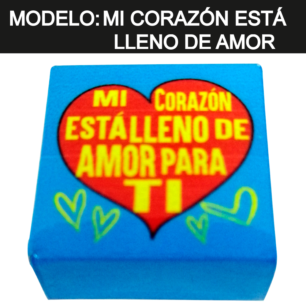 Kuadritos de Chocolates con Mensajes de Amor