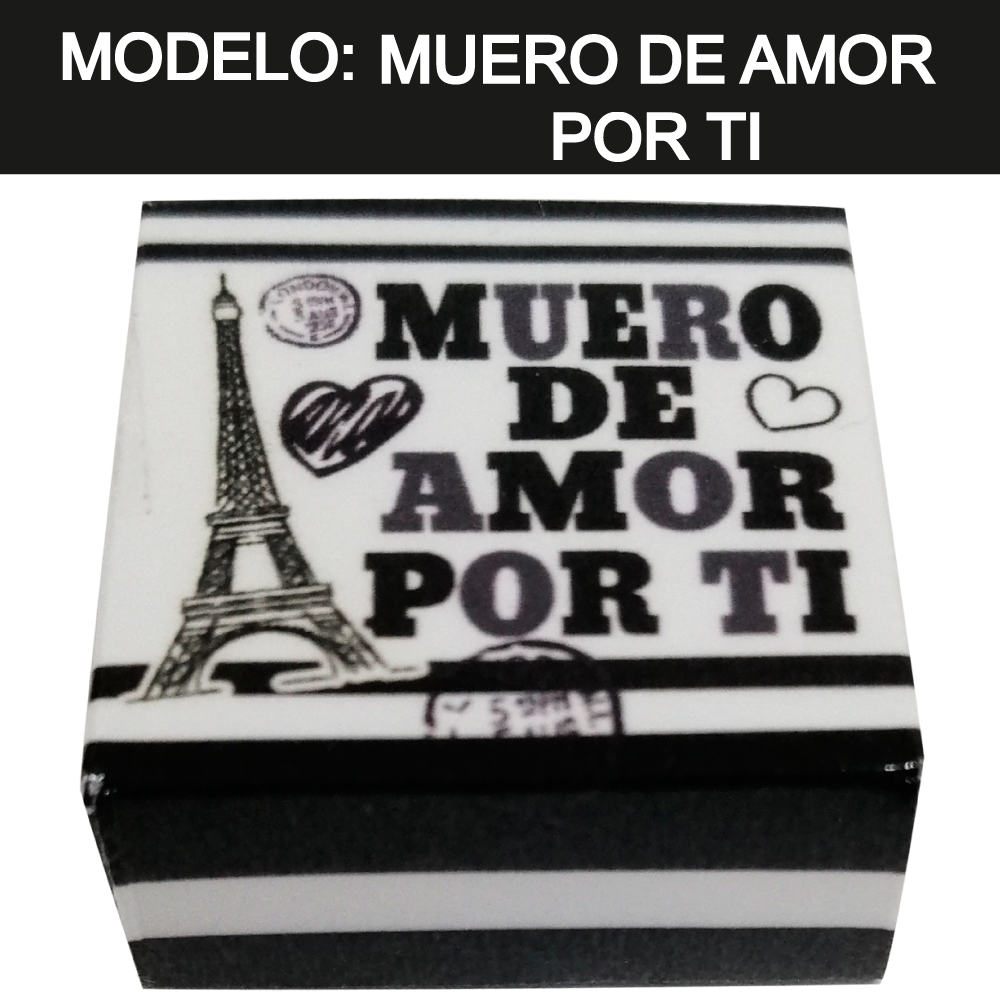 Kuadritos de Chocolates con Mensajes de Amor