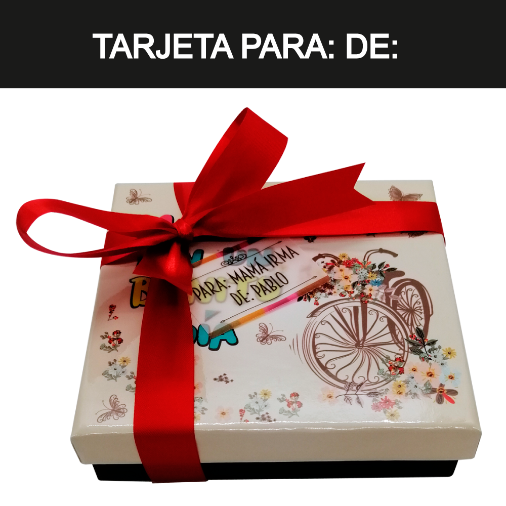 Caja Rígida 25 Chocolates, Puebla diseño: "Mamá ten un bonito día"