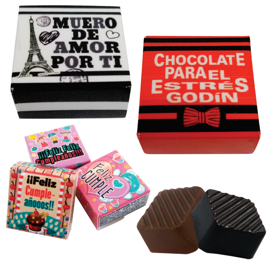Chocolates con mensajes chocolates personalizados