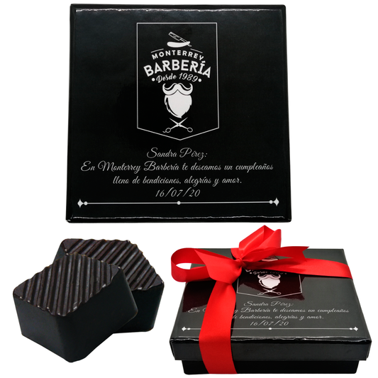 Caja Rígida 25 Chocolates, Puebla diseño: "Logo-Mensaje"