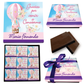 Caja Rígida con 27 Chocolates "Gracias por Venir a Conocerme". Diseño: Unicornio en Globo
