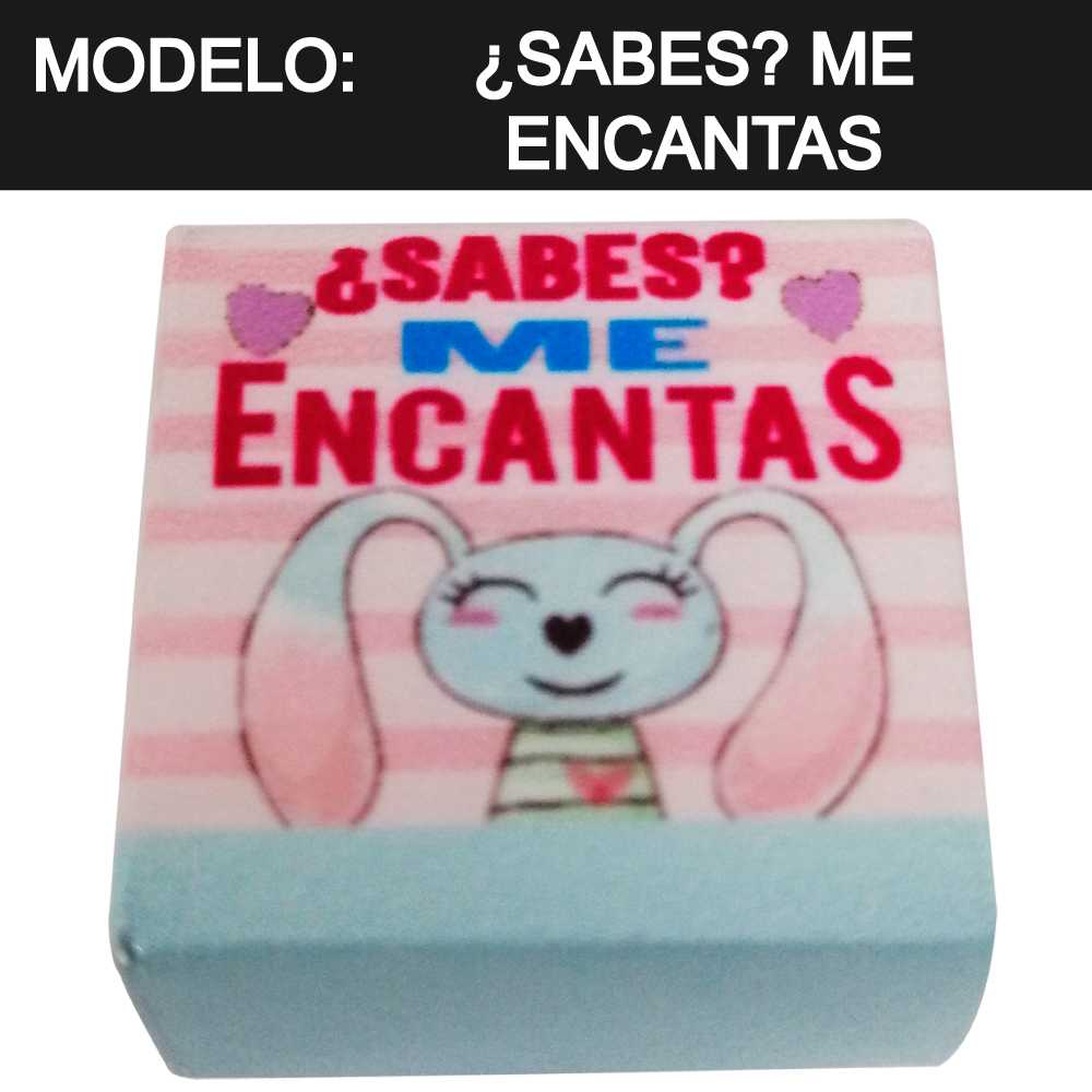 Kuadritos de Chocolates con Mensajes de Amor