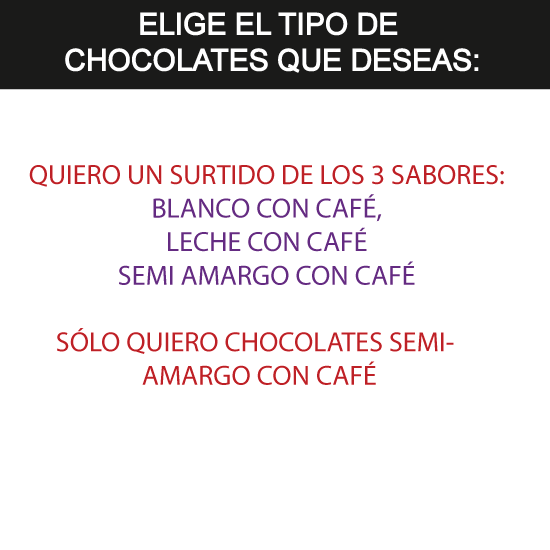 Caja Rígida con 27 Chocolates "Gracias por Venir a Conocerme". Diseño: Unicornio en Globo